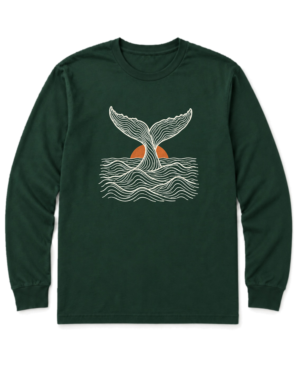 Topo Whale Tail Long Sleeve Shirt - Forest Green