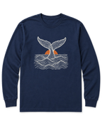 Topo Whale Tail Long Sleeve Shirt - Navy