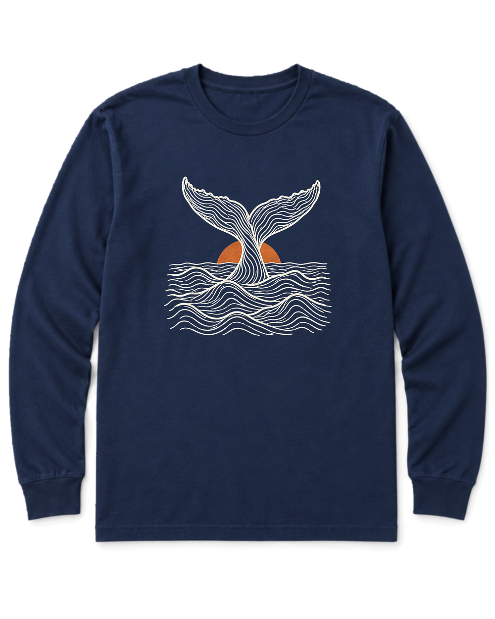 Topo Whale Tail Long Sleeve Shirt - Navy