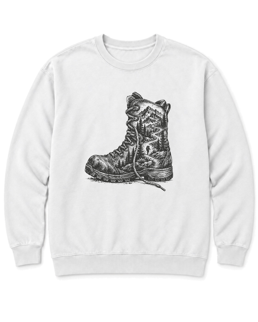 Trail Boot Sweatshirt - White