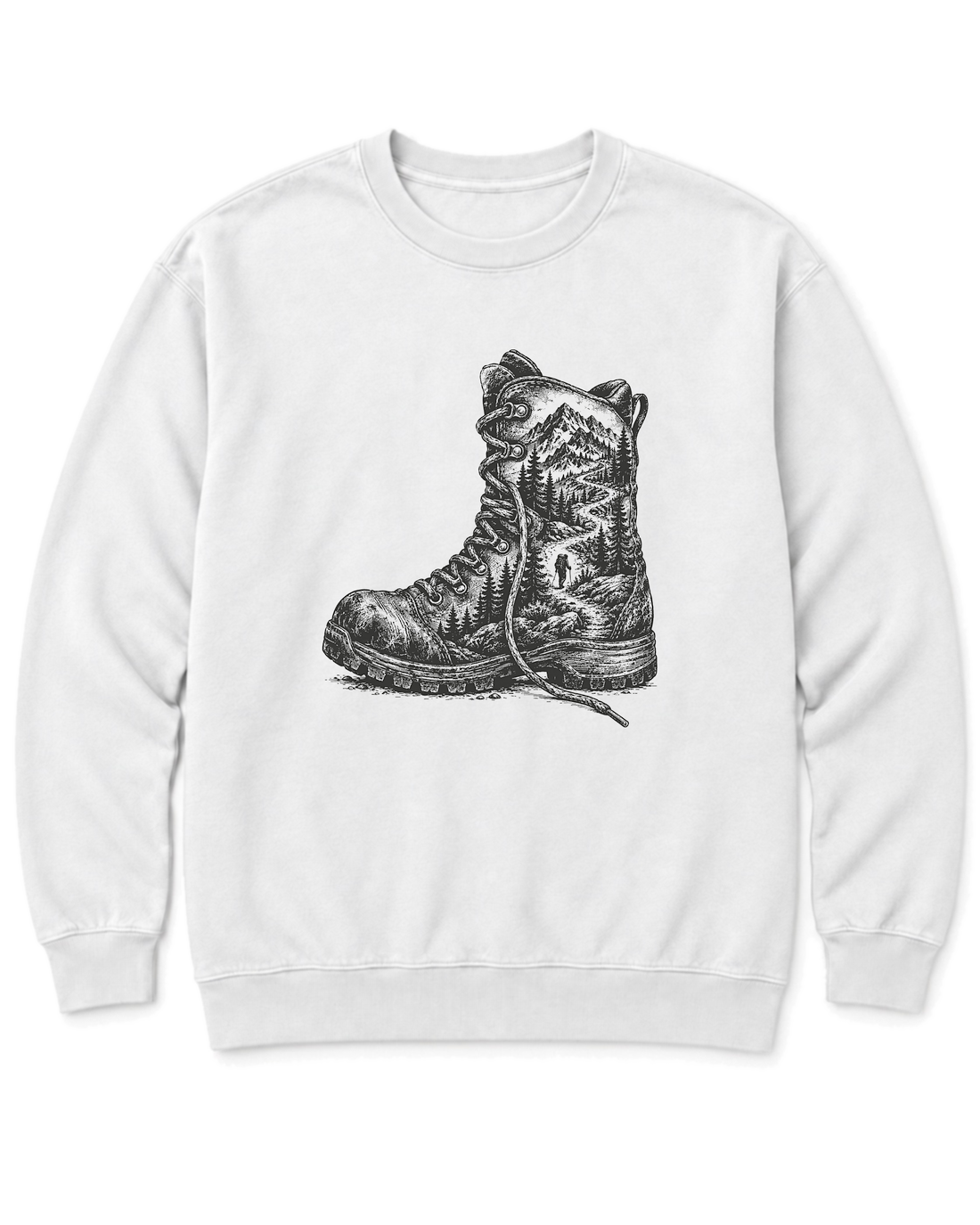 Trail Boot Sweatshirt - White