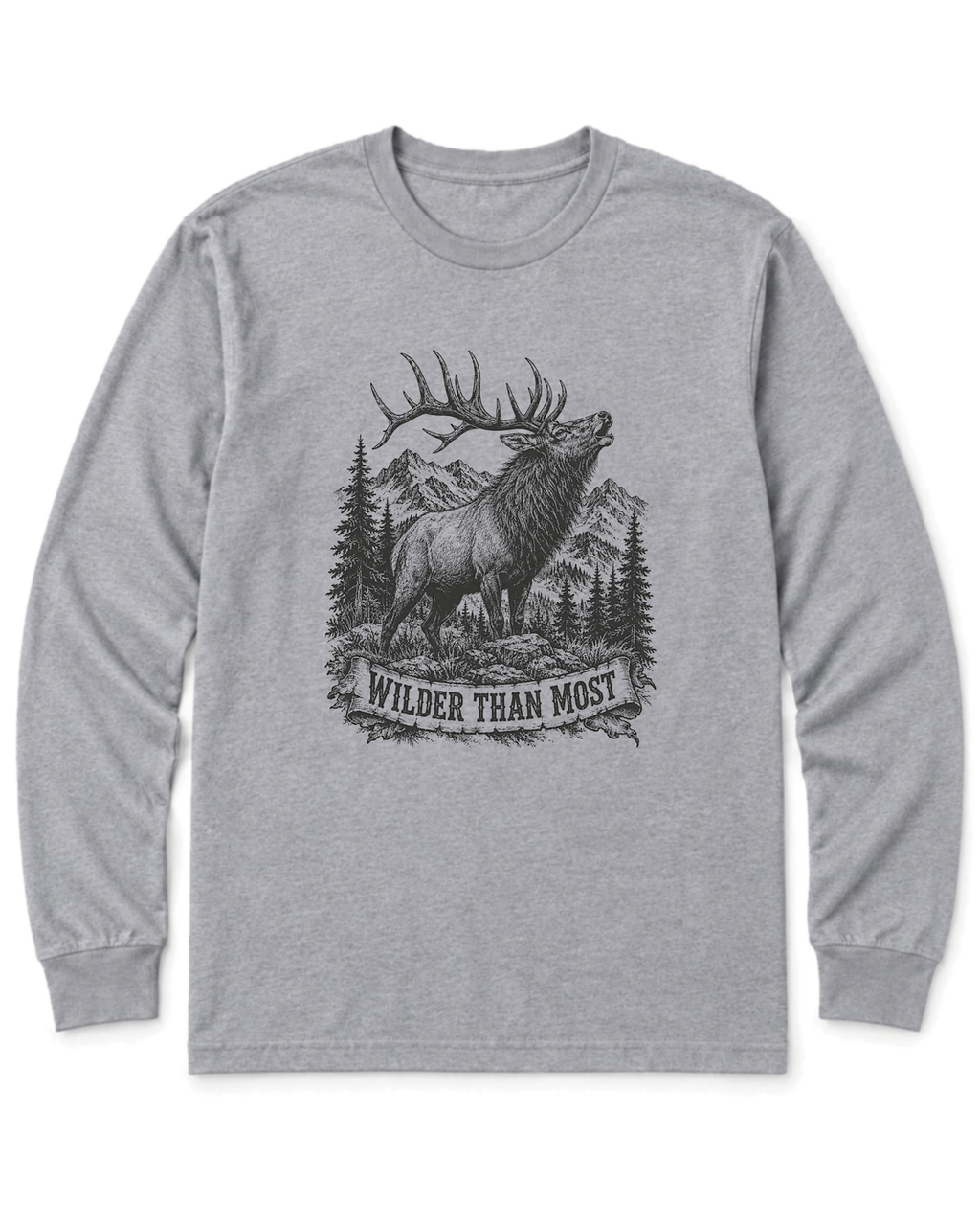 Wilder Than Most Long Sleeve Shirt - Sport Grey