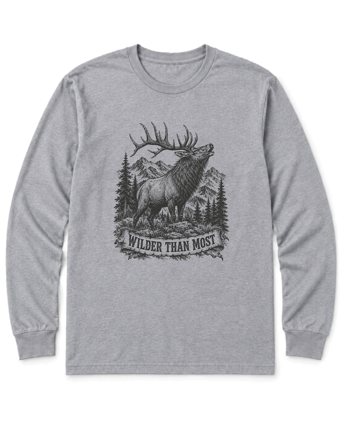 Wilder Than Most Long Sleeve Shirt - Sport Grey