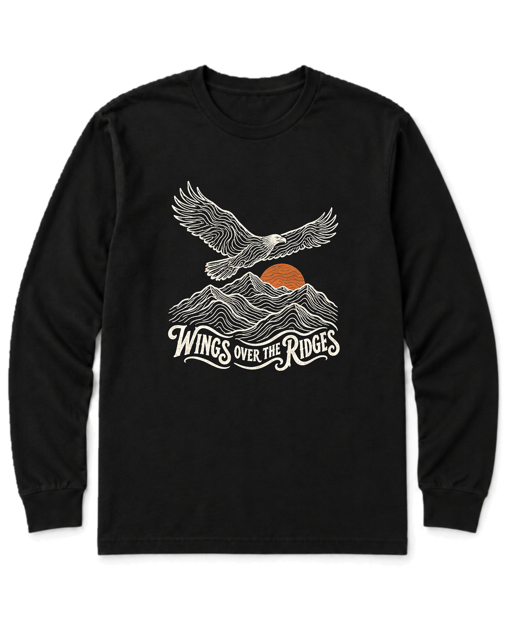 Wings Over the Ridges Long Sleeve Shirt - Black