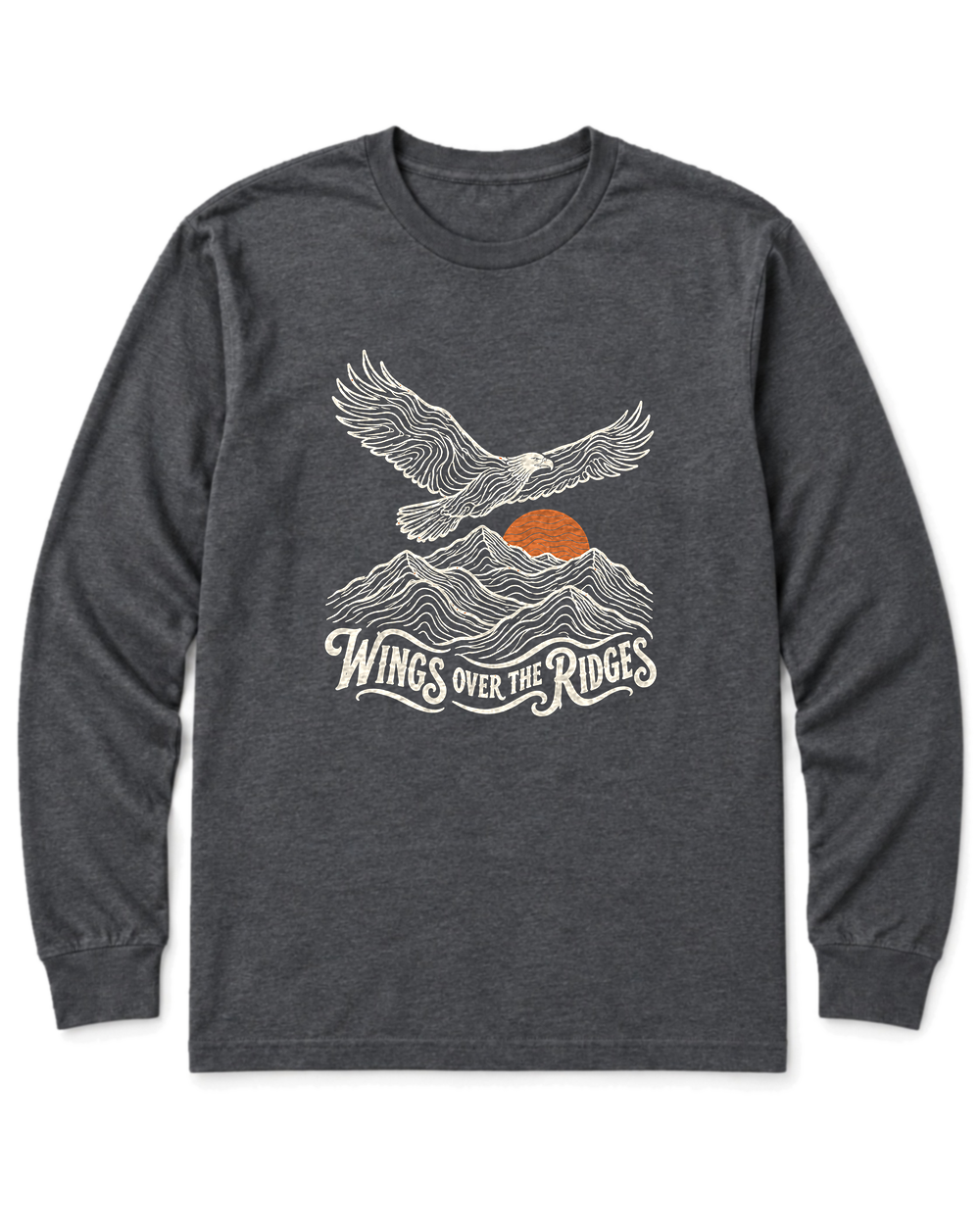 Wings Over the Ridges Long Sleeve Shirt - Dark Heather