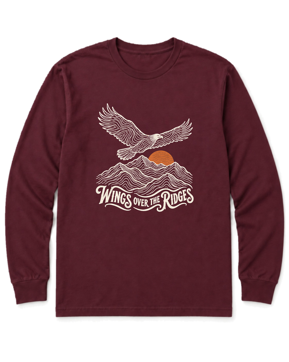 Wings Over the Ridges Long Sleeve Shirt - Maroon