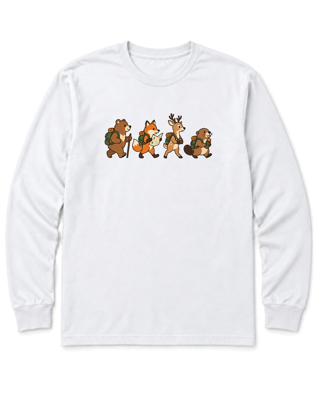 Woodland Hikers Long Sleeve Shirt - White