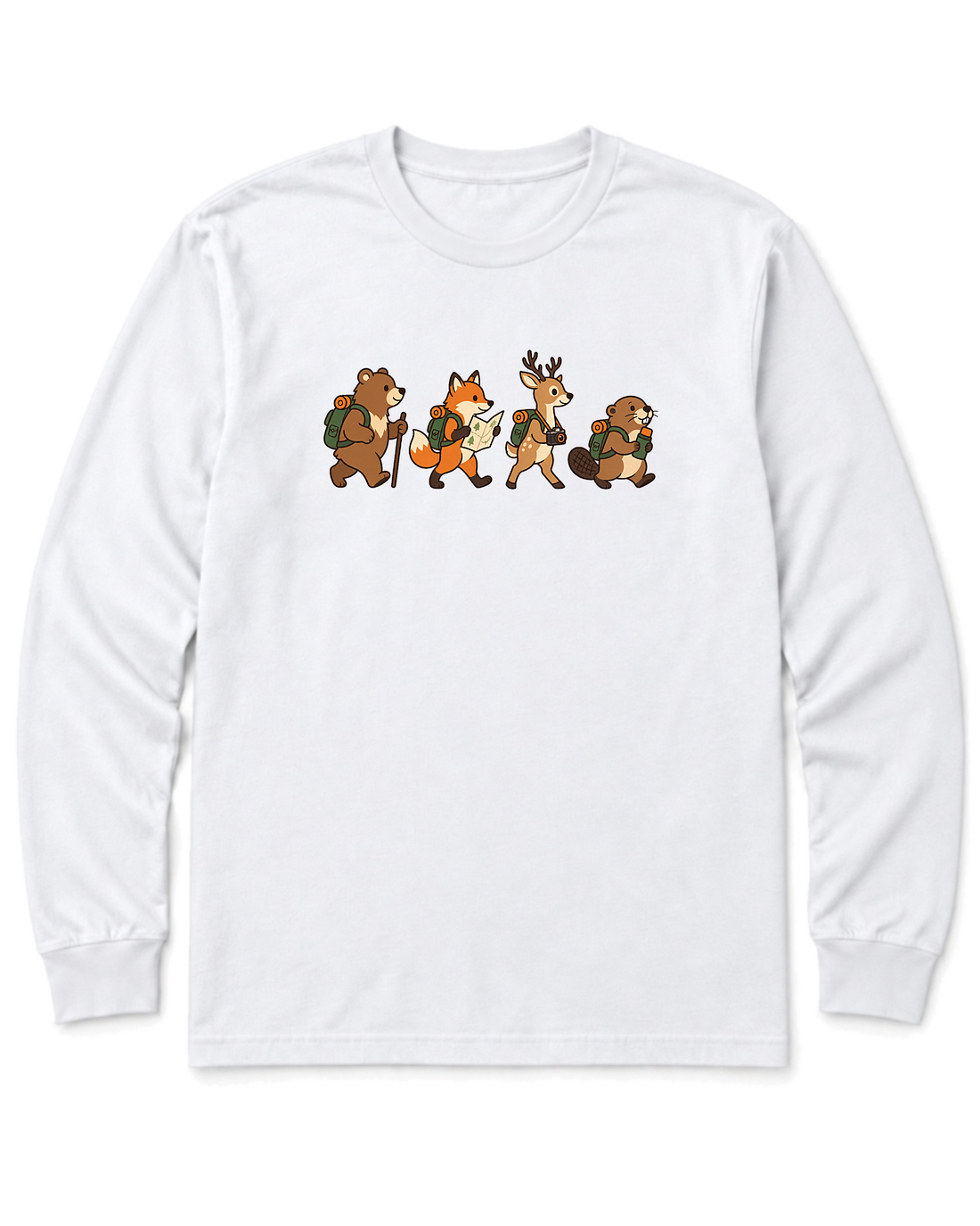 Woodland Hikers Long Sleeve Shirt - White