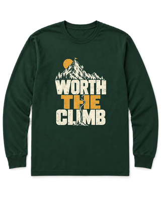 Worth the Climb Summit Flag Long Sleeve Shirt