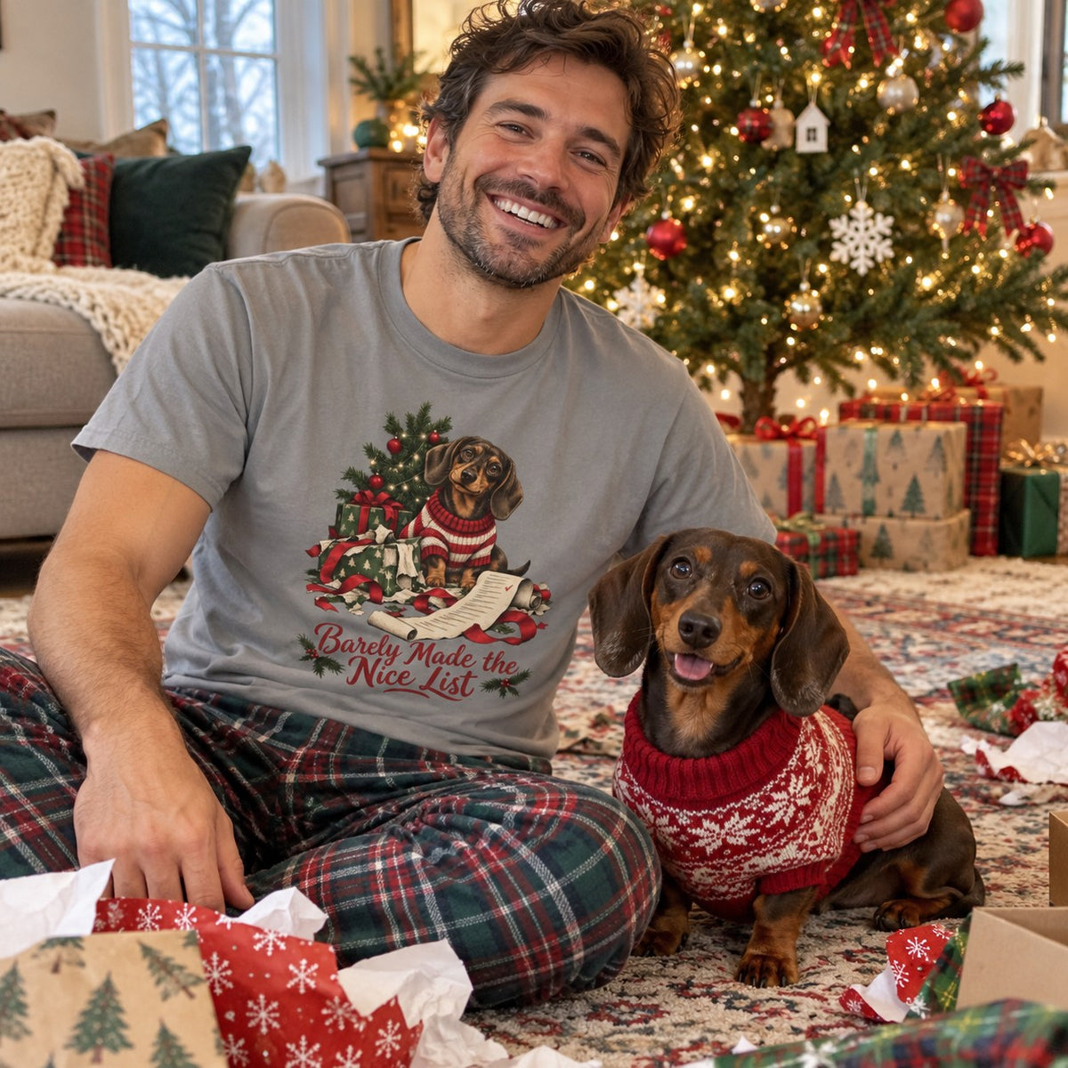 Barely Made the Nice List T-Shirt worn casually