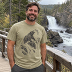 Bear at the Falls T-Shirt worn by a waterfall
