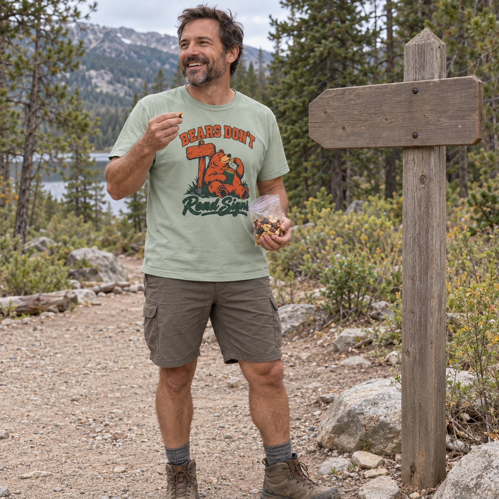 Wearing the Bears Don't Read Signs T-Shirt