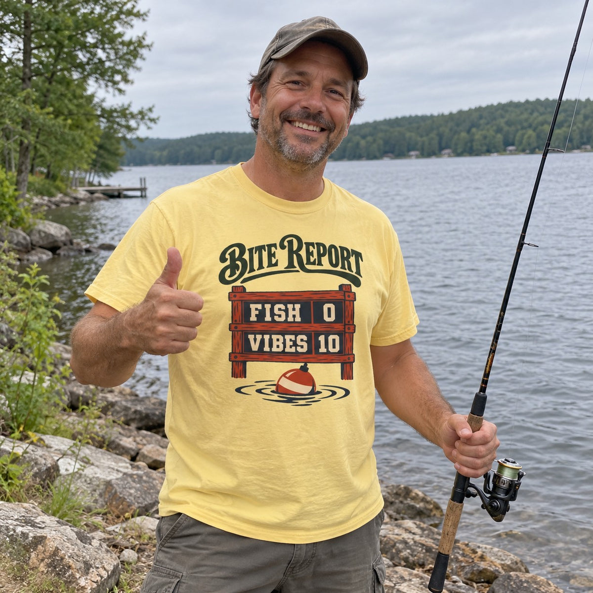 Bite Report T-Shirt worn outdoors