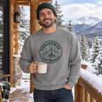 Christmas in the Mountains Sweatshirt worn in a casual Christmas photo