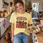 Christmas Cookie Committee T-Shirt worn in a casual Christmas photo