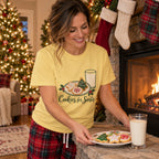 Cookies for Santa T-Shirt worn in a casual Christmas photo
