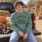 Person wearing the Counting the Days Till October Sweatshirt