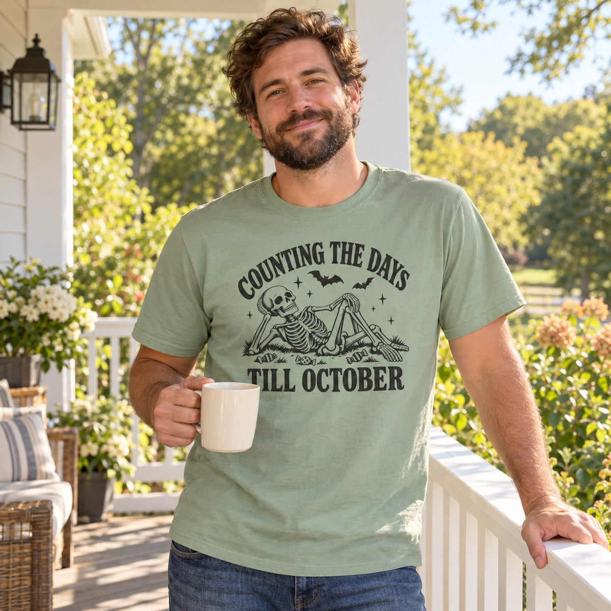 Person wearing the Counting the Days Till October T-Shirt