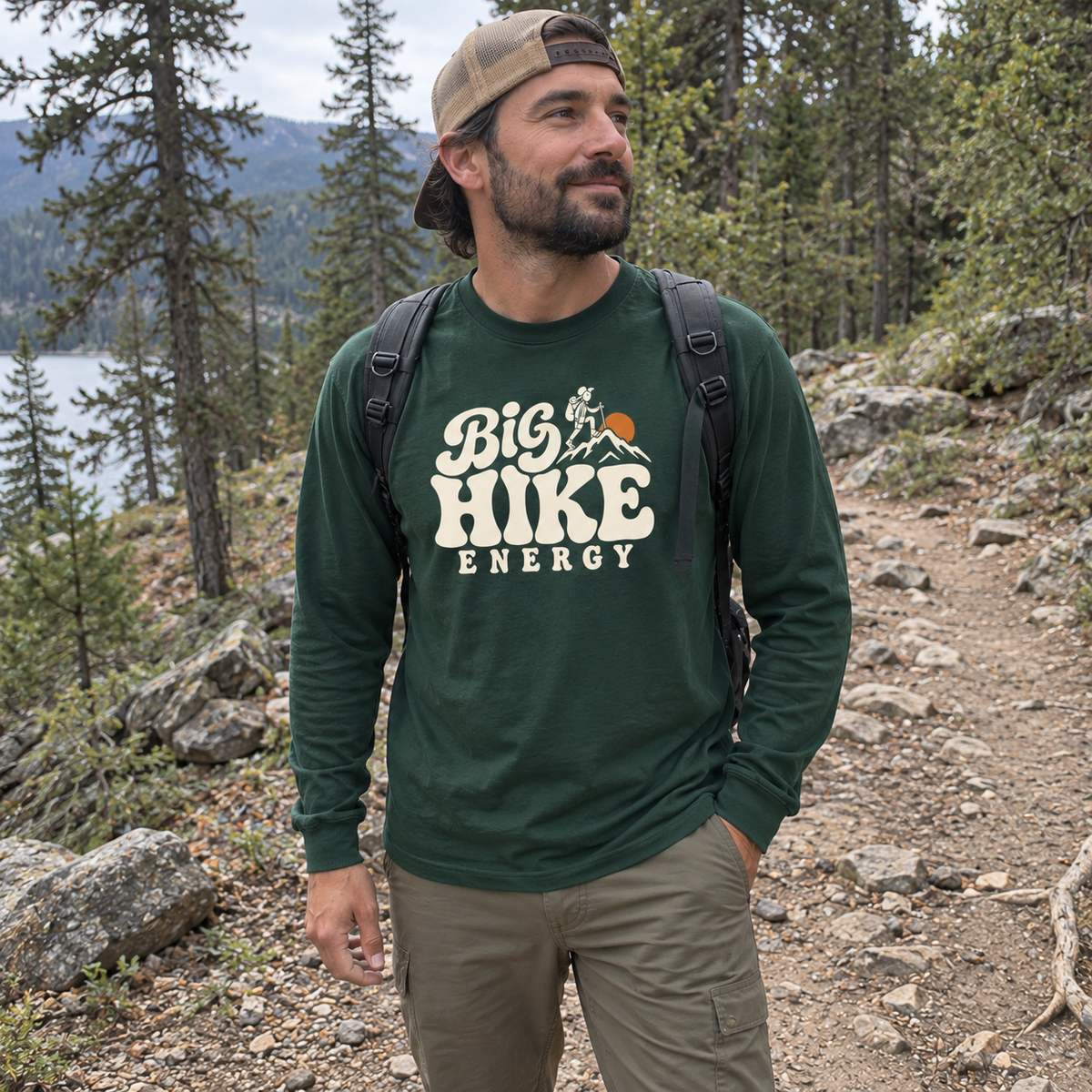 Big Hike Energy Long Sleeve Shirt - worn outdoors