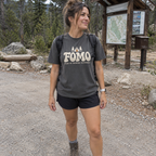FOMO: Fear of Missing Outdoors T-Shirt - worn outdoors