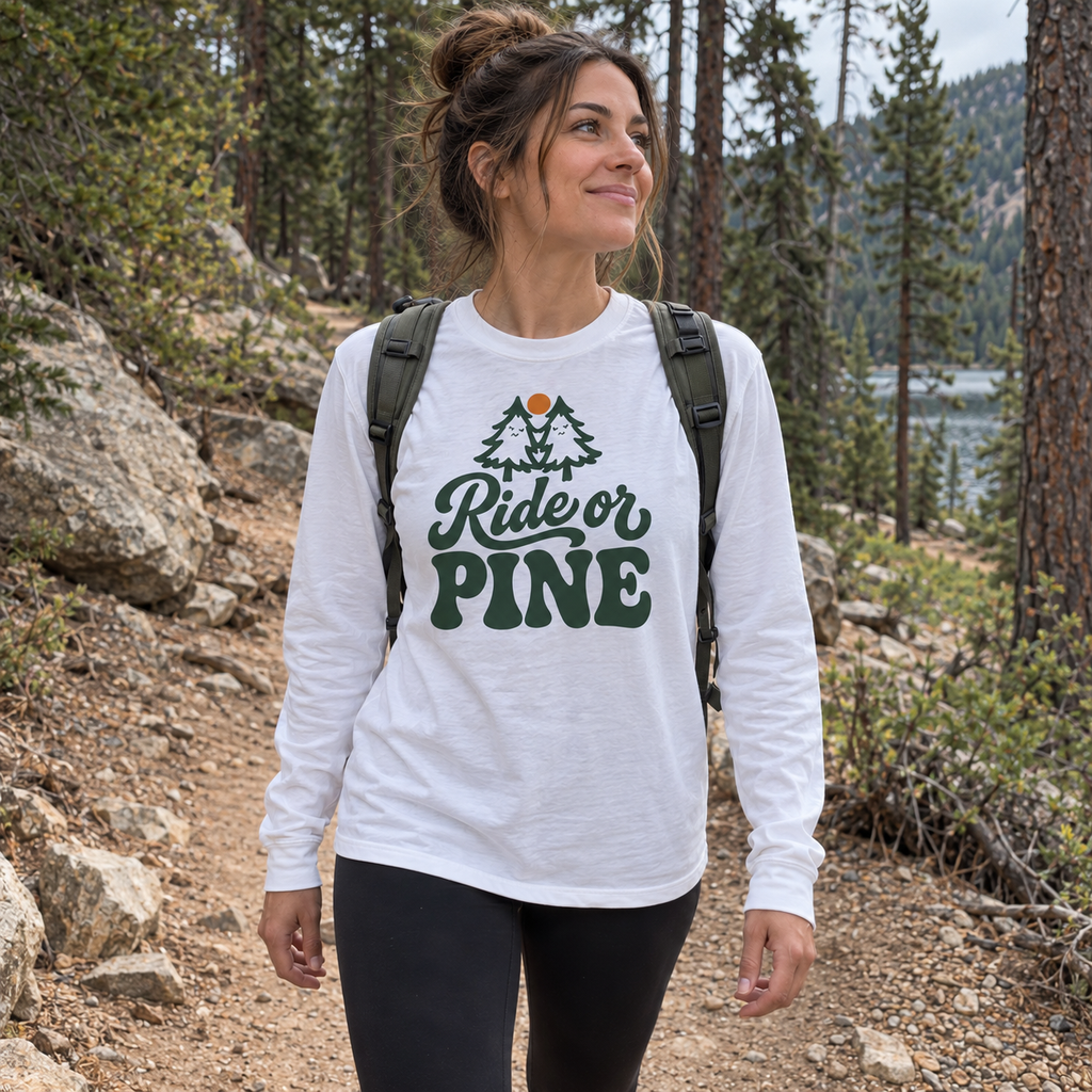 Ride or Pine Long Sleeve Shirt - worn outdoors