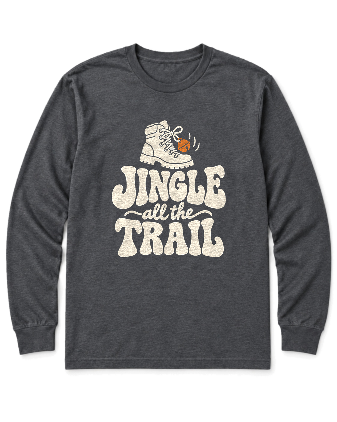 Jingle All the Trail Long Sleeve Shirt - Dark Heather