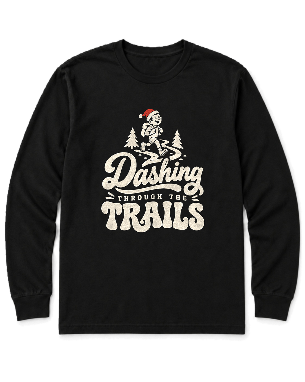 Dashing Through the Trails Long Sleeve Shirt - Black