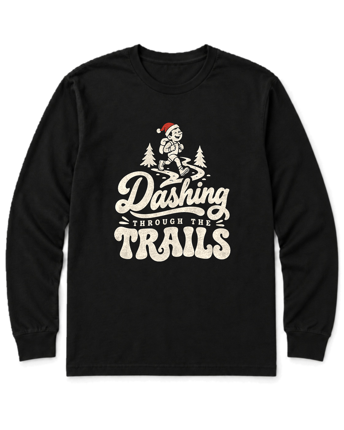 Dashing Through the Trails Long Sleeve Shirt - Black