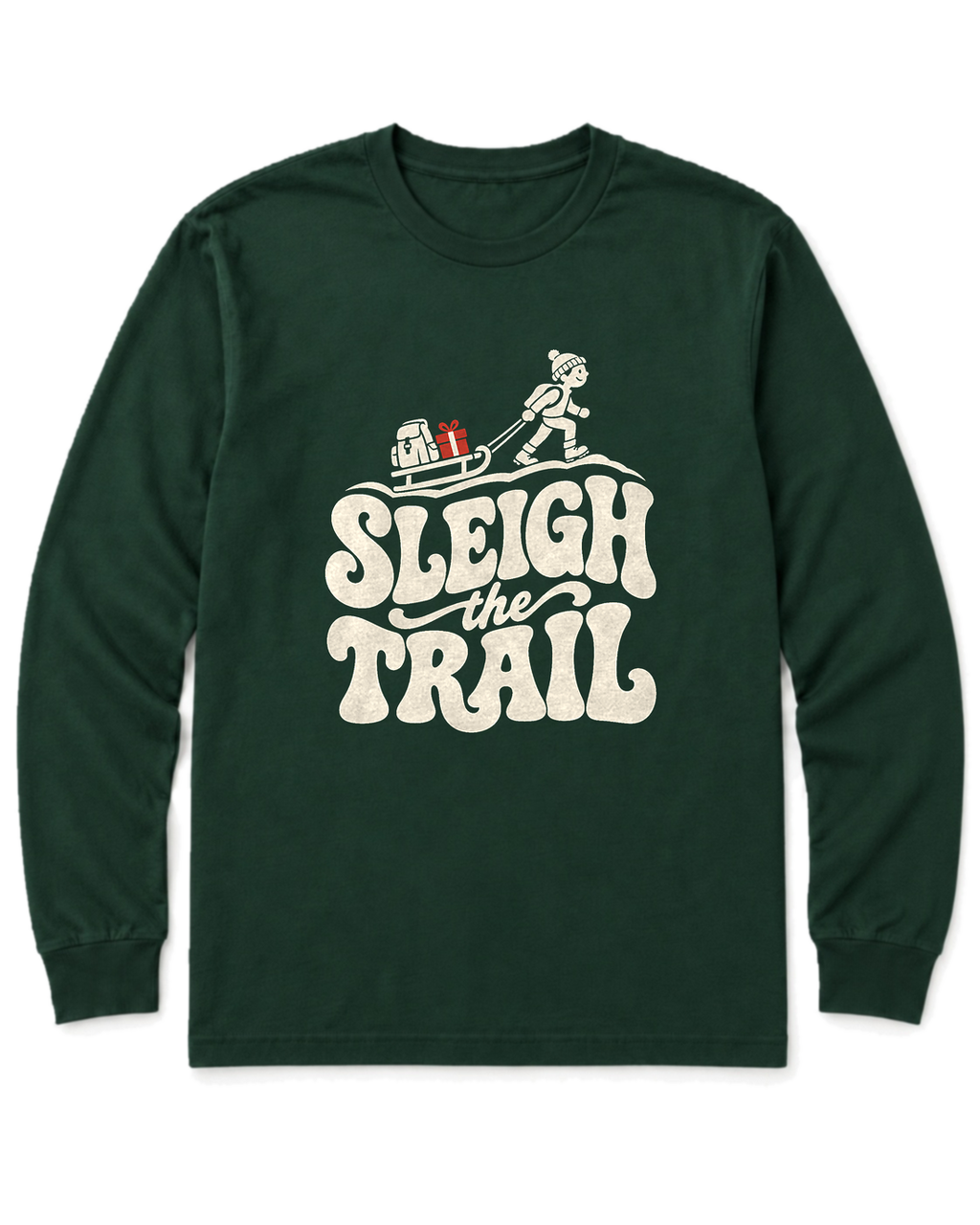 Sleigh the Trail Long Sleeve Shirt - Forest Green