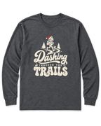 Dashing Through the Trails Long Sleeve Shirt - Dark Heather