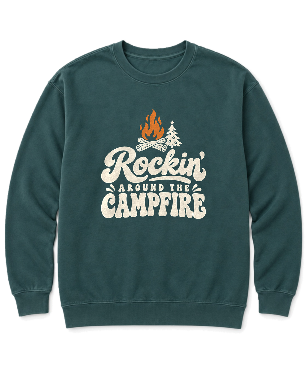 Rockin' Around the Campfire Sweatshirt - Blue Spruce