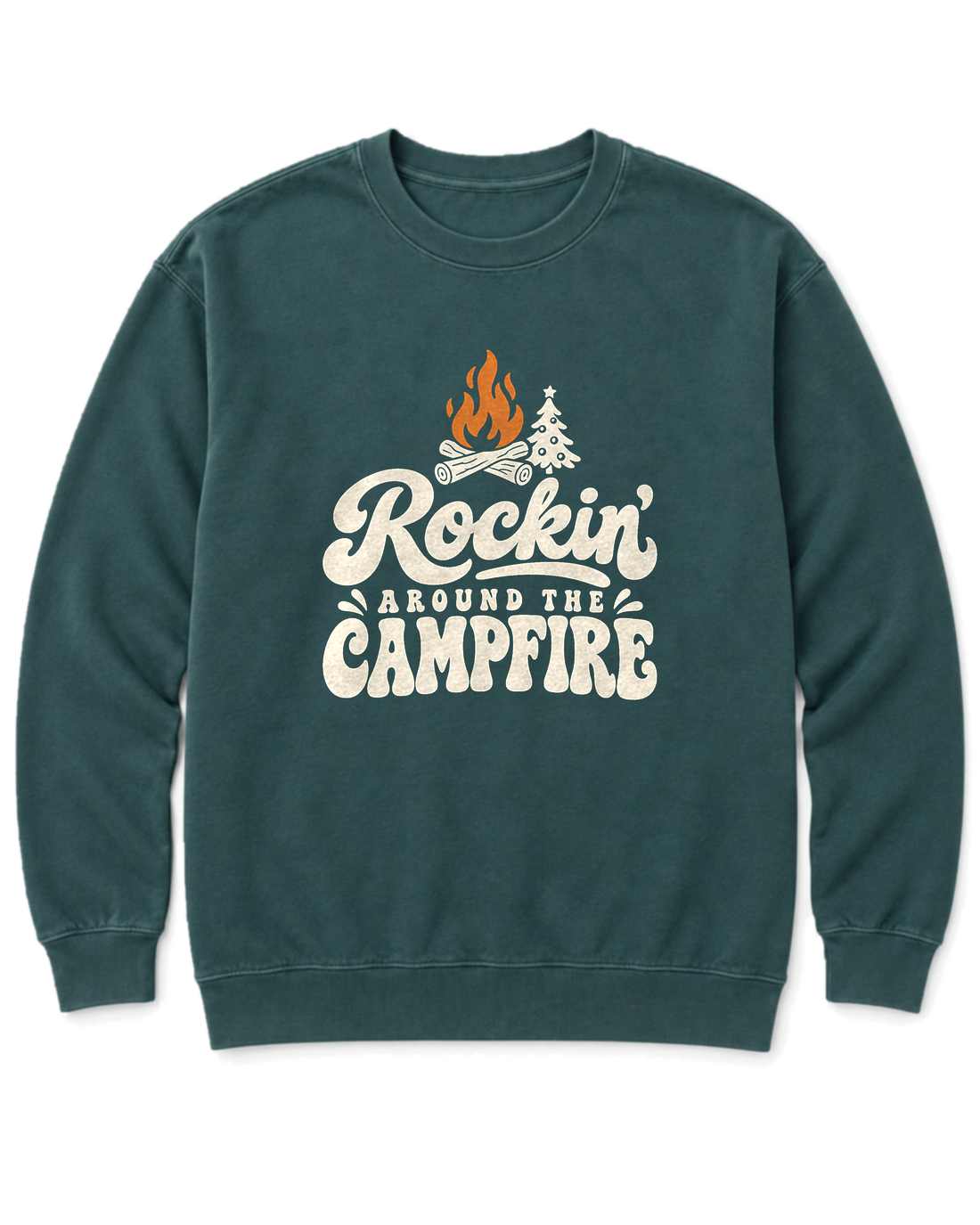 Rockin' Around the Campfire Sweatshirt - Blue Spruce