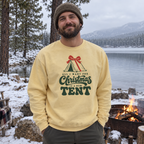 All I Want for Christmas Is a New Tent Sweatshirt - worn outdoors