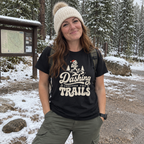 Dashing Through the Trails T-Shirt - worn outdoors