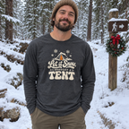 Let It Snow, I Brought a Tent Long Sleeve Shirt - worn outdoors
