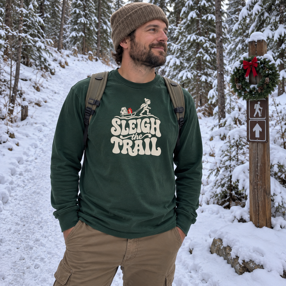 Sleigh the Trail Long Sleeve Shirt - worn outdoors