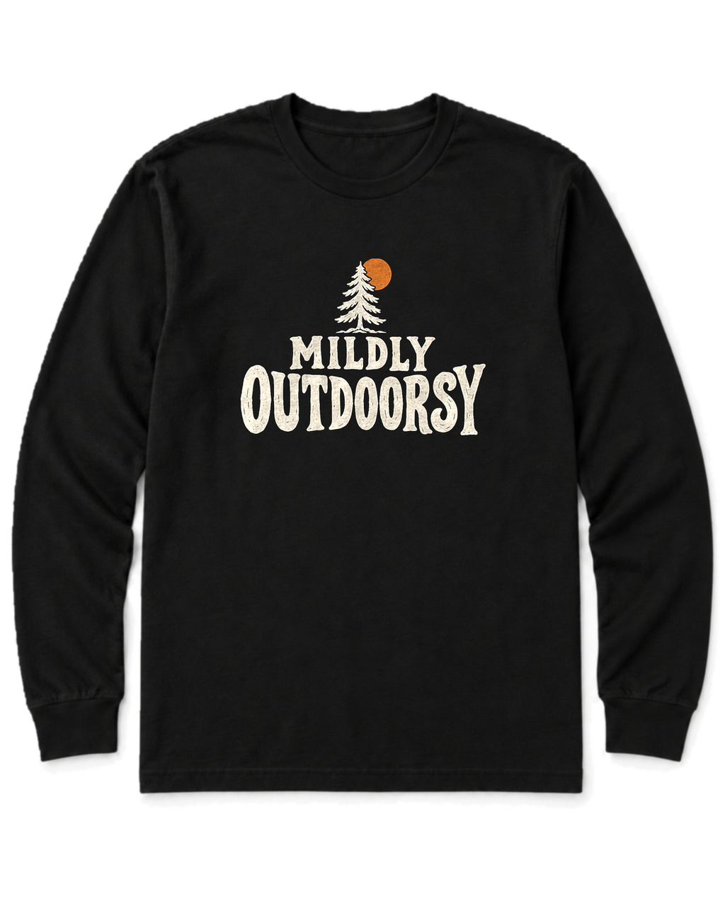Mildly Outdoorsy Long Sleeve Shirt - Black