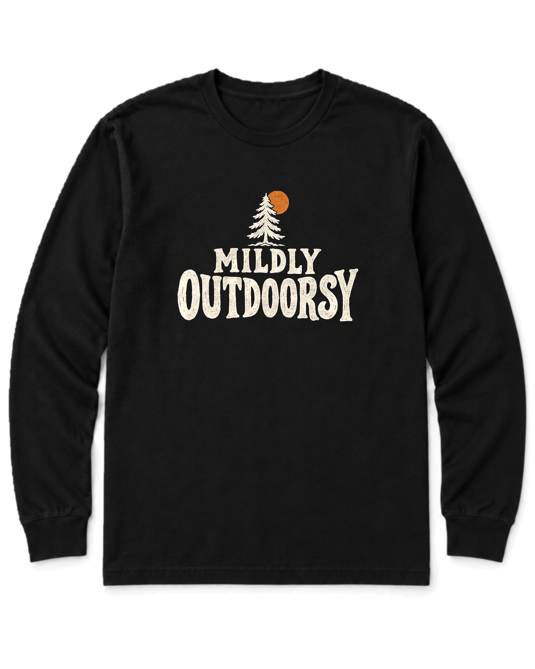 Mildly Outdoorsy Long Sleeve Shirt - Black