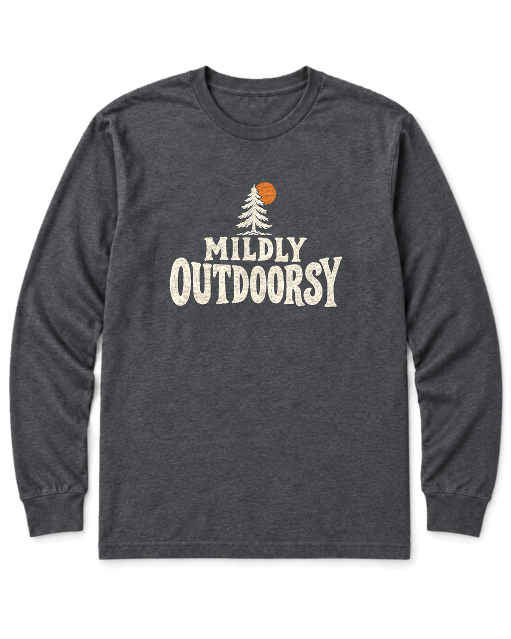 Mildly Outdoorsy Long Sleeve Shirt - Dark Heather