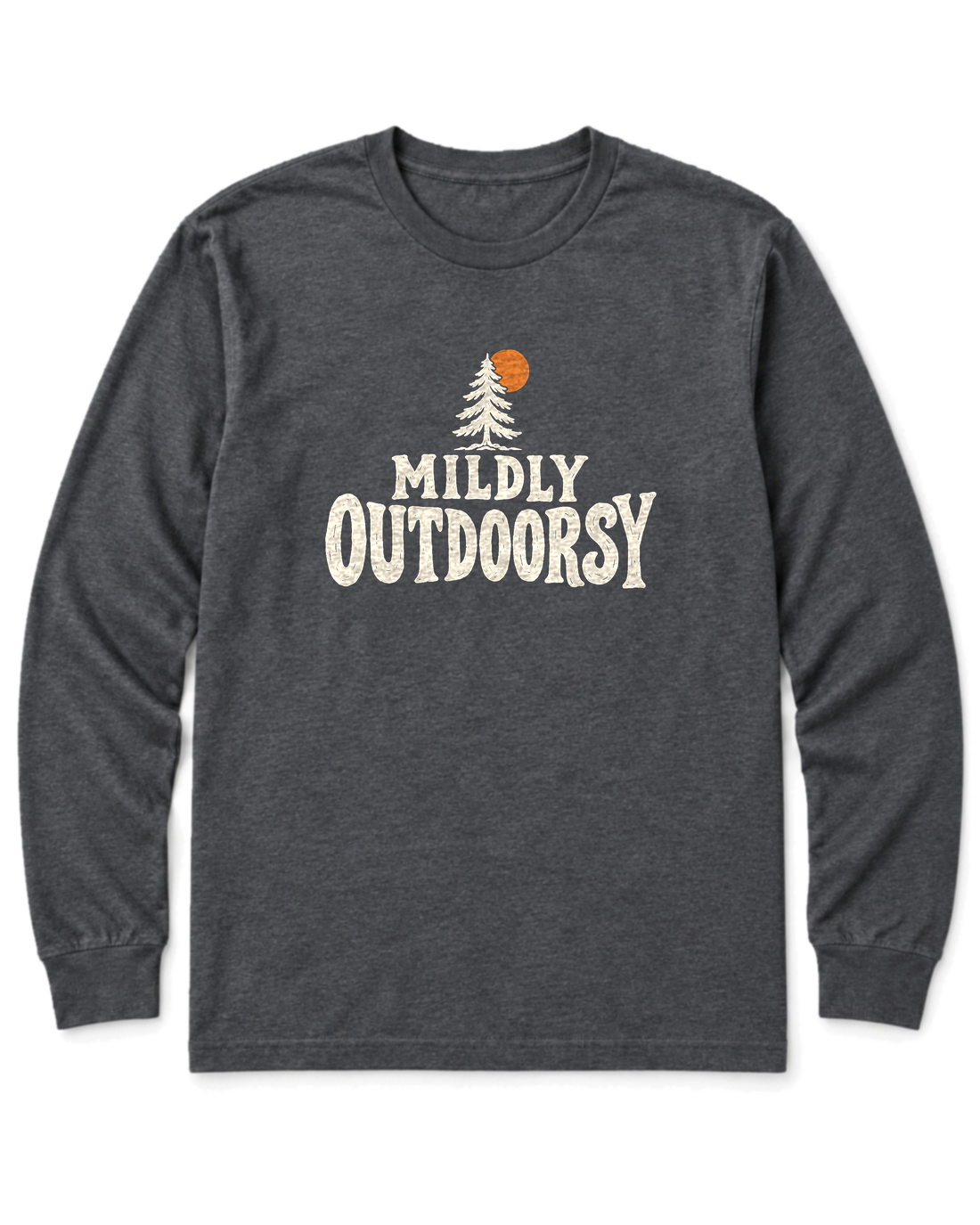 Mildly Outdoorsy Long Sleeve Shirt - Dark Heather