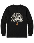 Currently Smelling Like Campfire Long Sleeve Shirt - Black