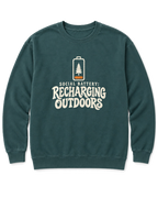 Social Battery: Recharging Outdoors Sweatshirt - Blue Spruce