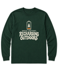 Social Battery: Recharging Outdoors Long Sleeve Shirt - Forest Green