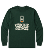 Social Battery: Recharging Outdoors Long Sleeve Shirt - Forest Green
