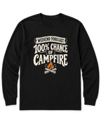 Weekend Forecast: 100% Chance of Campfire Long Sleeve Shirt - Black