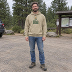 Down to Hike Hoodie worn at a trailhead