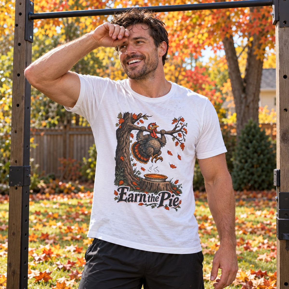 Earn the Pie T-Shirt worn casually