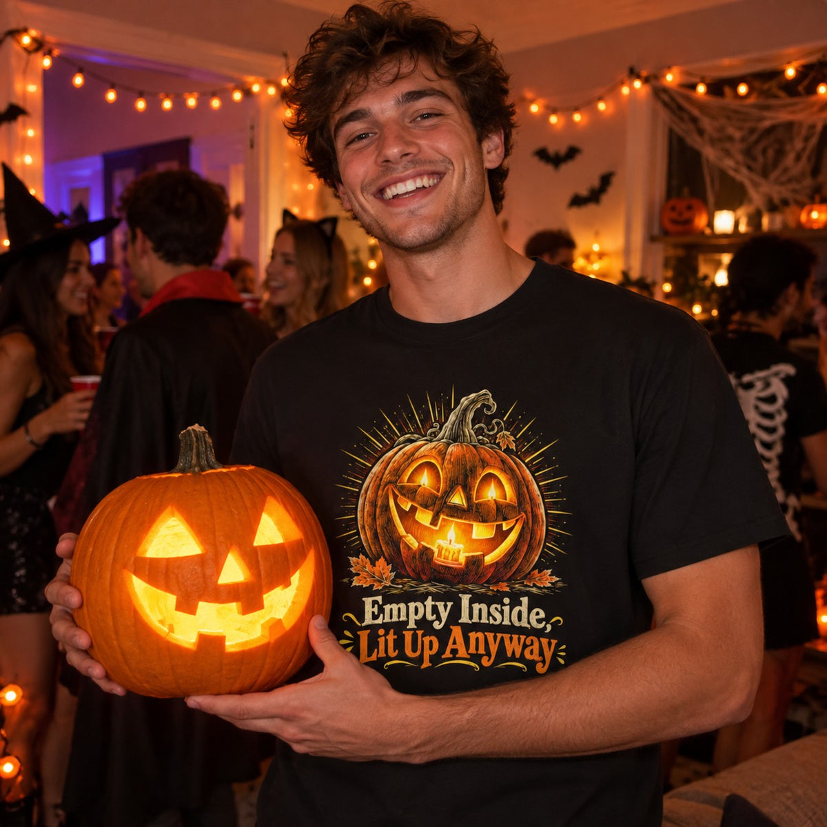 Empty Inside, Lit Up Anyway T-Shirt worn casually