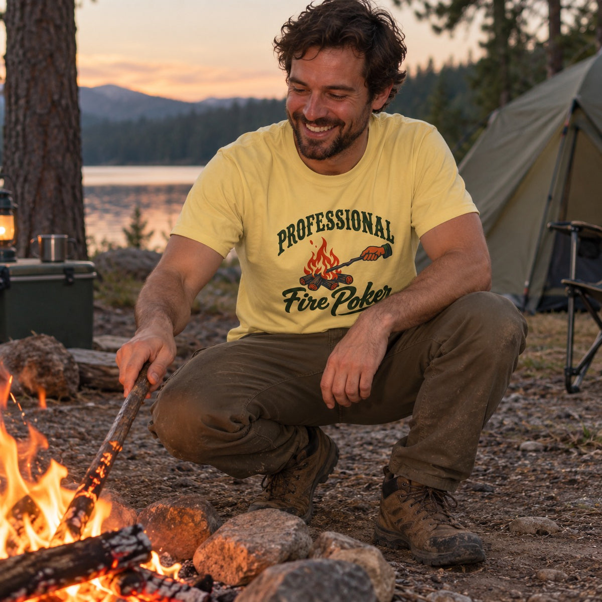 Wearing the Professional Fire Poker T-Shirt