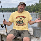 The Fish Were Not Informed T-Shirt worn outdoors